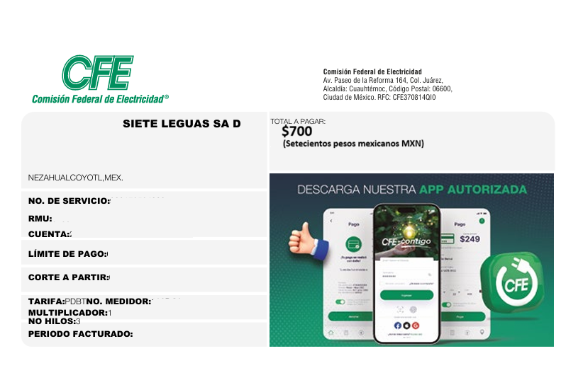 Recibo Barato CFE