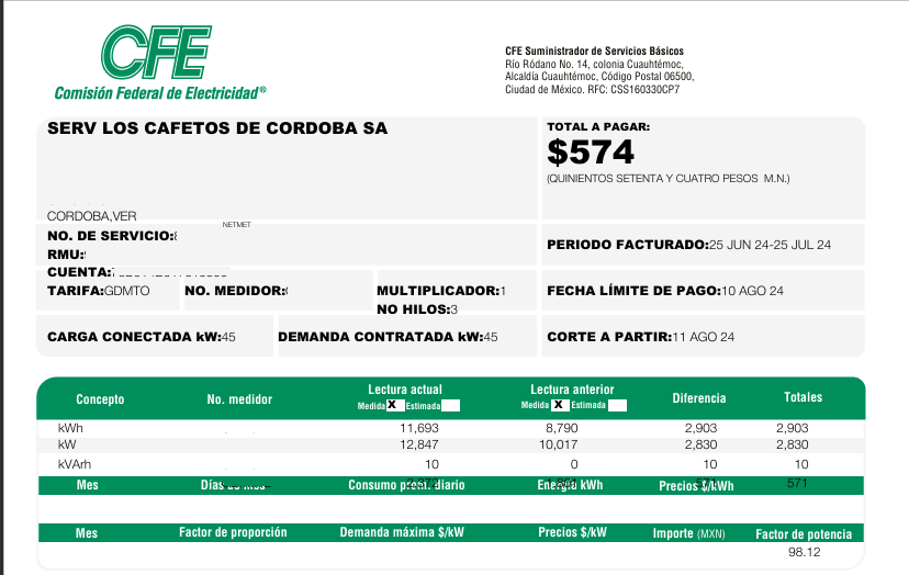Recibo Barato CFE